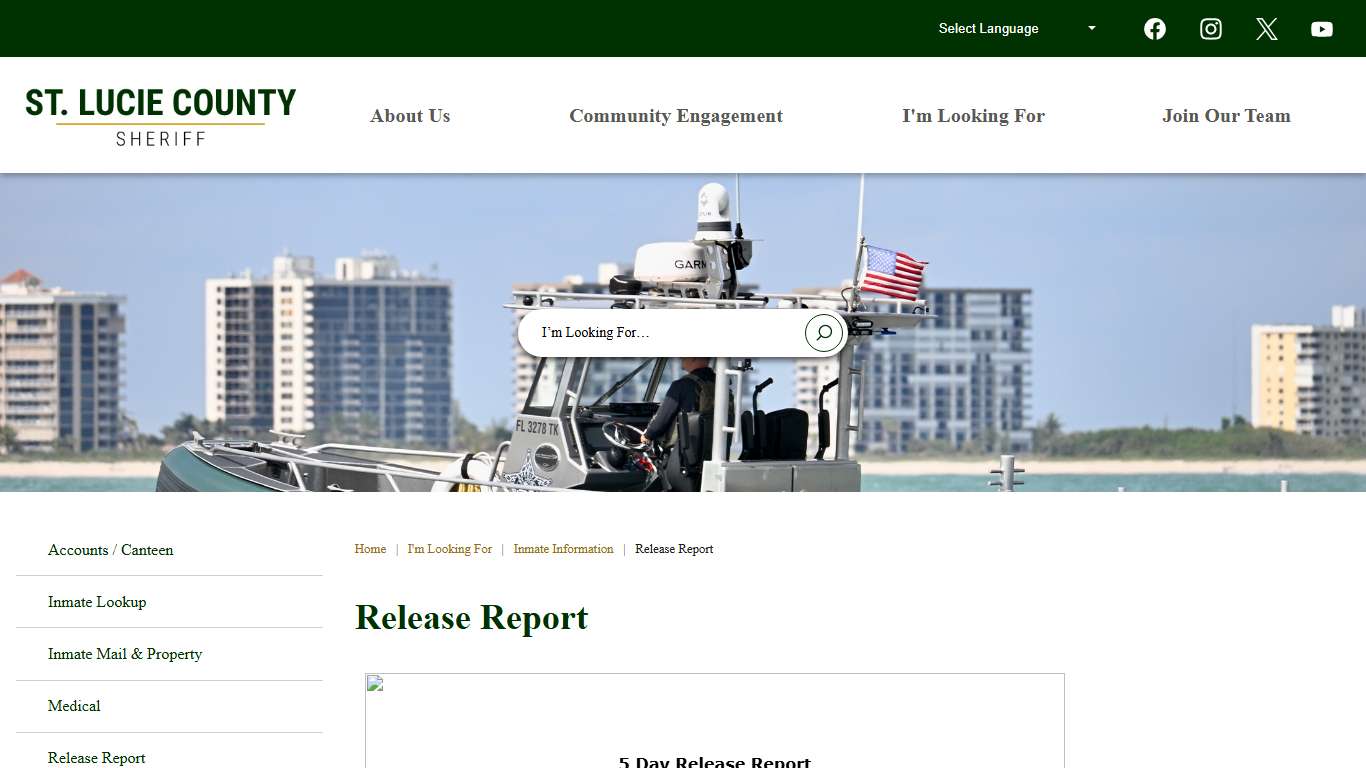 Release Report | St. Lucie Co Sheriff's Office, FL
